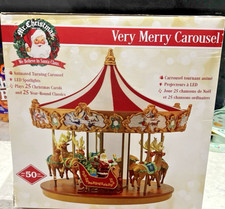 Mr Christmas Very Merry Carousel Animated Table Decor 50 Holiday Classical NIB