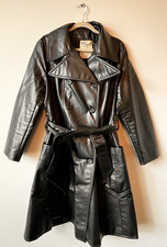 Black PVC Vinyl Trench Coat