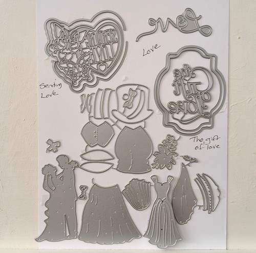 Mixed die set wedding theme - -,