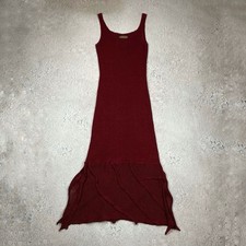 Zuza Bart Women 100% Linen Avant Garde Knit Dress Size M Red