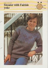 Child's Knitting Pattern (all sizes)Sweater with Fairisle Yoke Ex Condition