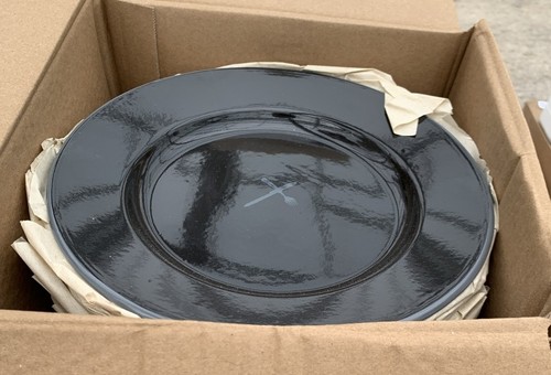 Black enamel dinner - black, plates