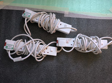 4 Way Gang Single Socket Power Mains Extension Lead - White