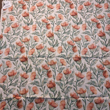 Voyage Maison Hawick Rust Cream Linen Fabric 133cm x 143cm Large Sample