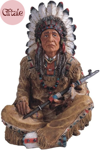 Indian chief sitting - 14'', h