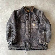 Carhartt Chore Jacket Mens XL Artic Quilt Lined Vintage Cord Collar Coat, Black