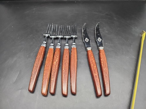 Vintage wooden handled steak - wooden,
