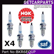 NGK BKR6EQUP Spark Plugs x4
