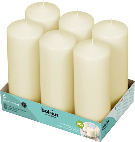 Ivory pillar candles - pillar, bolsius