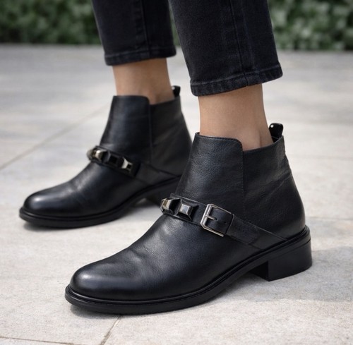 Balidoner black leather ankle - balidoner,
