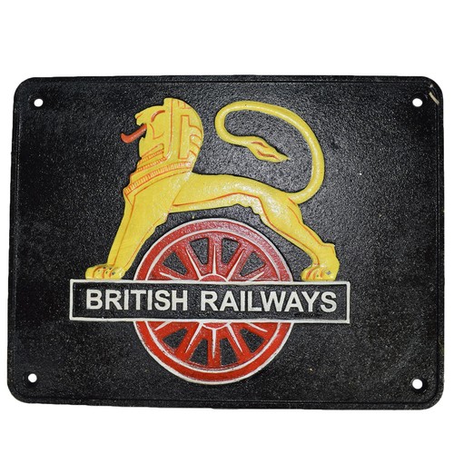 British railway lion sign - british,