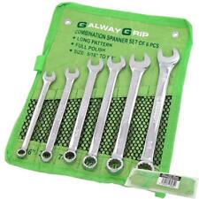 Galway Grip 6pc Long Fully Polished Imperial Combination Spanner Wrench Set