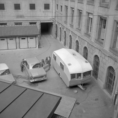 Policemen searching gypsy