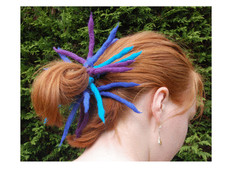 Blue dreadlock hair scrunchie