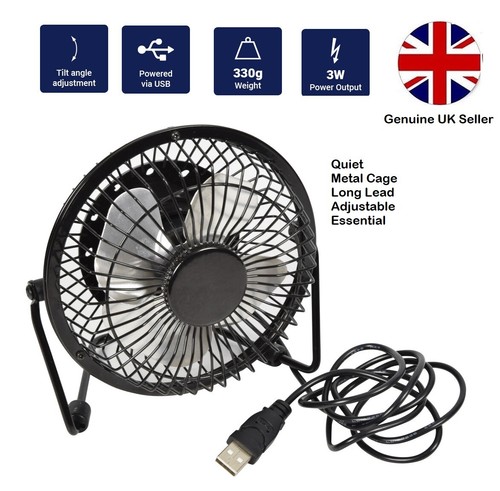 Usb fan metal ultra quiet - usb, 4"