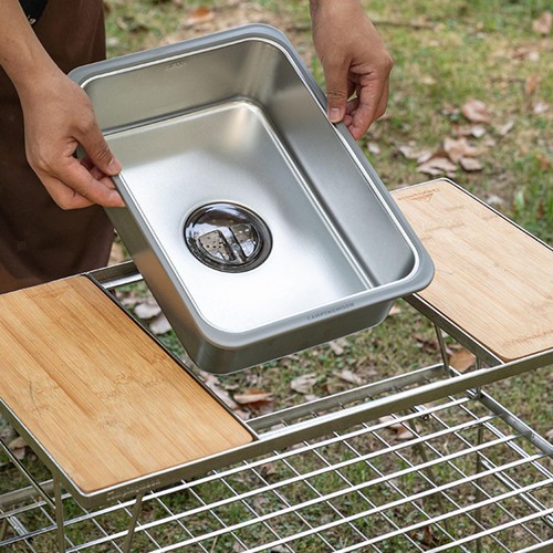 Camping table sink basin - table, with
