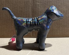 6" Victoria's Secret Pink Dog-Iridescent Dark Grey W/Black Letters-Stuffed Plush