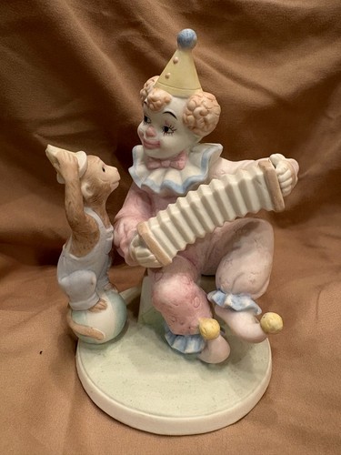 Vintage bisque porcelain clown - bisque,