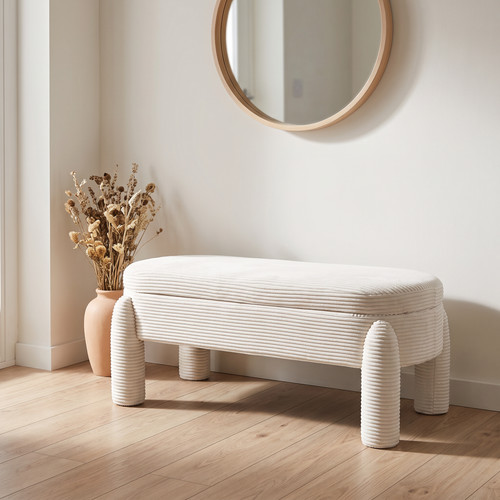 Storage bench corduroy ottoman - storage,