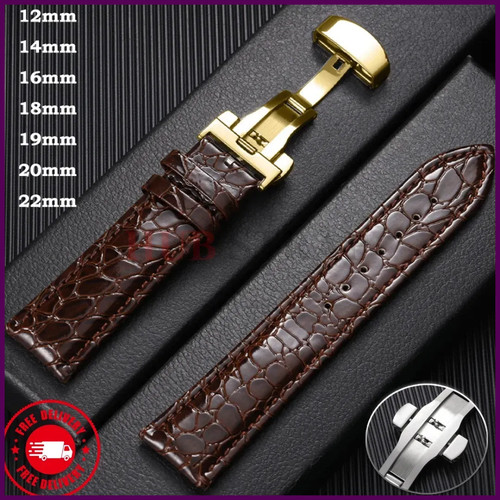 Crocodile leather strap - crocodile,