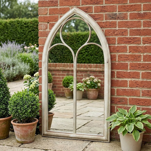 Garden wall mirror arched - garden,