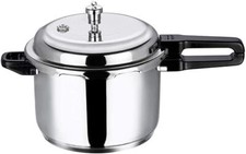 Vinod Stainless Steel Pressure Cooker Induction Base OUTSIDE fitting Lid