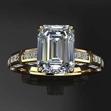 3ct emerald cut - 3ct, solitaire