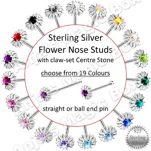 3mm flower nose stud - nose, *