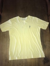 Fake London Genius T shirt embroidered details retro cool XL Lemon
