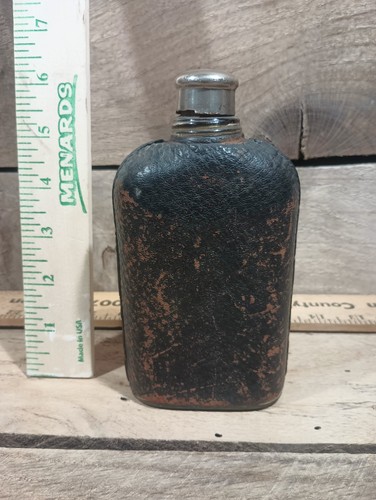 Vintage leather wrapped glass - vintage, leather-wrapped