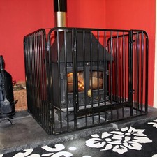Fire Guard Safety Nursery Child Kid Fireplace Stove Wood Burner Pet Screen Black