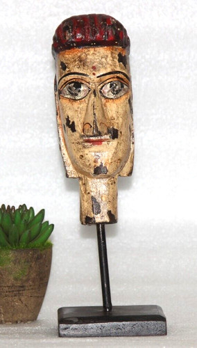 Vintage wooden puppet head - vintage,