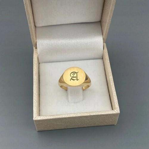 Gold initial signet - gold,