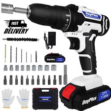 Cordless Combi Drill Screwdriver 21V 45Nm Electric Drilling Machine with Battery