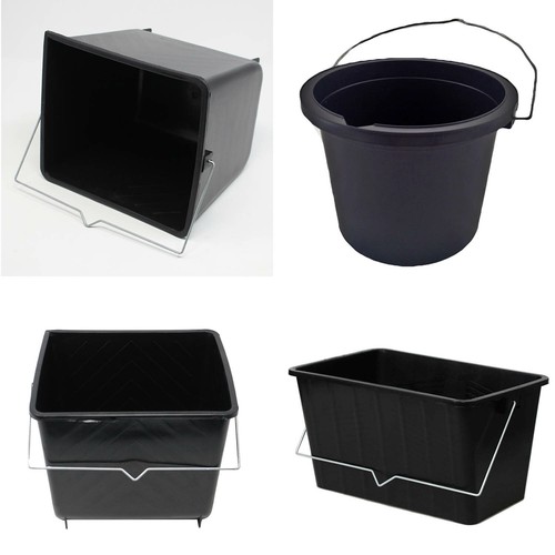 Black plastic paint scuttle - plastic,