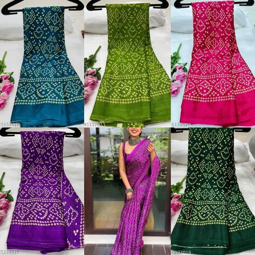 Women poly silk bandhani - women's,