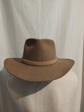 Akubra Snowy River Light Brown Felt Hat Made In Australia Size 54
