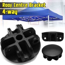 4-Way Roof Centre Bracket Canopy Connector Joint for Gazebo Tent Plastic Black