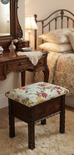 Vintage ottoman footstool - vintage,