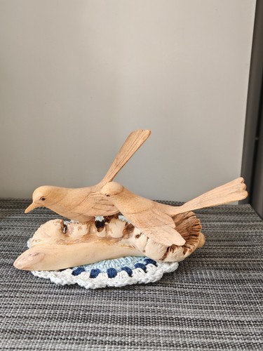 Wooden birds parasite wood - wooden,