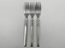 3x Oneida Northland Artistic Desert / Salad Forks Vintage Mid Century 19cm