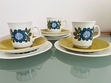 Vintage J & G Meakin Topic pattern Tea / Coffee Cups, Saucers & Cake Plates  
