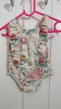 Tu Sainsbury's Baby Girl Cream Floral Swimsuit With Lining 3-6 months