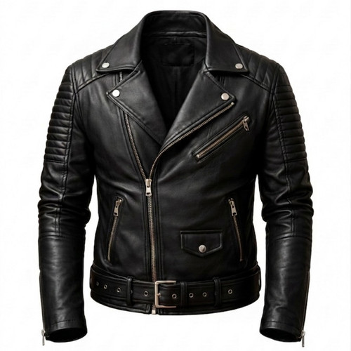 Men black real - real, leather