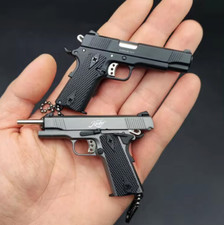 Mini Gun Keyrings x2 ✅ 2x Kimber 1911 key chains ✅ 1 Silver and 1 Black Model 