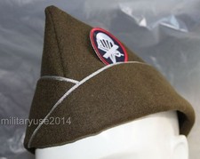 WW2 US OFFICER AIRBORNE PARATROOPER WOOL GARRISON CAP SIZE L 59 & RED PATCH