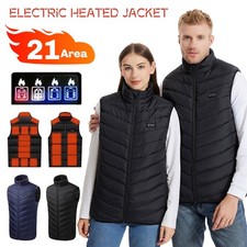 USB Men Electric Heated Vest Jacket 21 Zone Warm Heating Pad Cloth Body Warmer