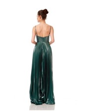 Emerald Green Metallic Pleated