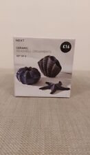 Next Ceramic Set Of 3 Seashell Starfish Ornament/bath Sculpture Figure Gift New