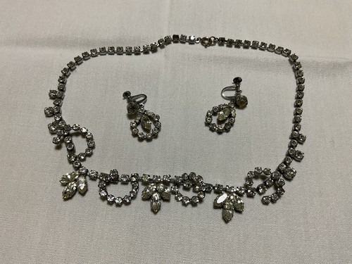 Vintage diamante necklace and - diamante,
